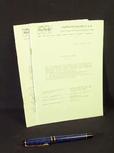 Fremdsprachendienst e.G: Wortliste Zollwesen (rs-dt) und (dt-rs) - Terminologie / Information / Dokumentation - Russisch-deutsch und Deutsch-russisch -  LAGERRÄUMUNG. 