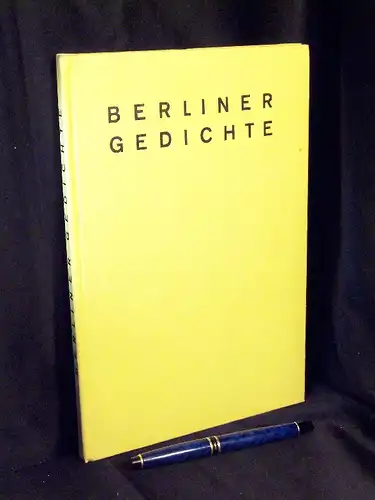Berliner Gedichte - Berlin 1931. 