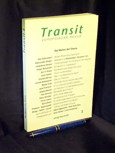 Institut für die Wissenschaft vom Menschen in Wien (Herausgeber): Transit 3 - europäische Revue - Die Mühen der Ebene - aus der Reihe: Transit - Band: 3. 