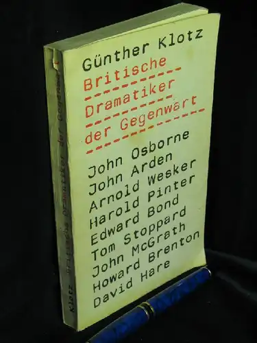 Klotz, Günther: Britische Dramatiker der Gegenwart -  LAGERRÄUMUNG. 