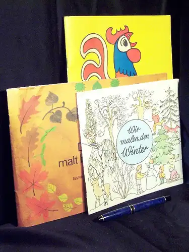 Ausmalbücher (unausgefüllt DDR Malbuch) - 1.: Malhelft 1. 2.: Der Herbstmalt bunt die Blätter. 3.:Wir malen den Winter -  LAGERRÄUMUNG. 