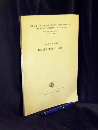 Müller, Joachim: Heines Prosakunst - aus der Reihe: Abhandlungen der Deutschen Akademie der Wissenschaften : Philologisch-historische Klasse - Band: 65, Heft 2 LAGERRÄUMUNG. 