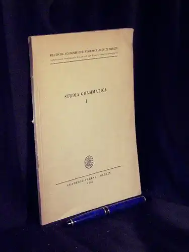 Deutsche Akademie der Wissenschaften zu Berlin: Studia grammatica I -  LAGERRÄUMUNG. 