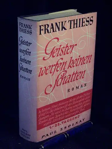 Thiess, Frank: Geister werfen keine Schatten - Roman -  LAGERRÄUMUNG. 