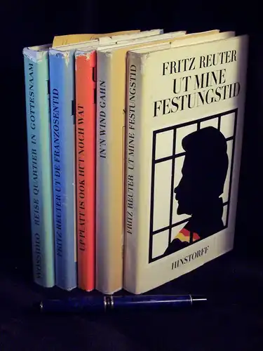 (Sammlung) Hinstorff Böckerie Niederdeutsche Literatur (5 Bände) - Richard Wossidlo: Reise Quartier in Gottesnaam + Fritz Reuter: Ut de Franzosentid + Christa Prowatke: Up Platt...