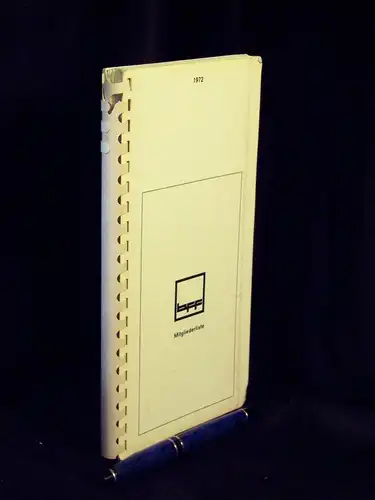 bff: Mitgliederliste 1972 - Stand 30.11.1971 -  LAGERRÄUMUNG. 