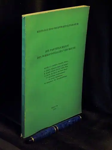Zentralvorstand der Gesellschaft für deutsch-sowjetische Freundschaft und Deutscher Schriftstellerverband (Herausgeber): Die Parteilichkeit des Schriftstellers von heute - aus der Reihe: Beiträge zur Gegenwartsliteratur - Band: 16 LAGERRÄUMUNG. 