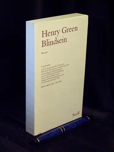 Green, Henry: Blindsein - Roman. 