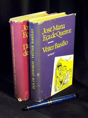 Eca de Queiroz, Jose Maria: Ausgewählte Werke in Einzelausgaben I + II + V (3 Bände) - I: Das Verbrechen des Paters Amaro + II: Vetter Basilio + V: Die Reliquie (3 Bücher). 