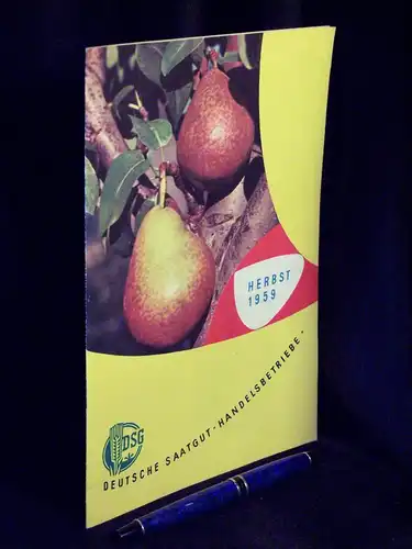 Deutsche Saatgut-Handelsbetriebe - Herbst 1959 -  LAGERRÄUMUNG. 