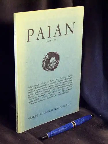 Straub, Dieter (Herausgeber): Paian - Zeitschrift für Dichtung - Heft X / 1977. 