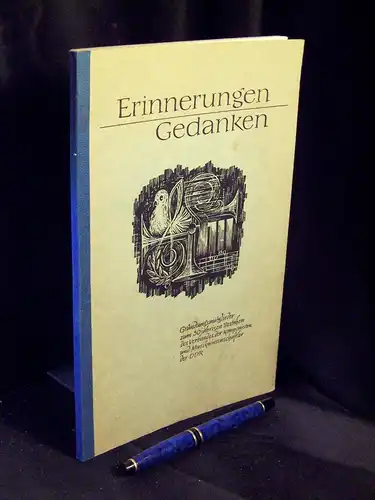 Kynaß, Hans-Joachim (Herausgeber): Erinnerungen Gedanken - Gründungsmitglieder zum 30-jährigen Bestehen des Verbandes der Komponisten und Musikwissenschaftler der DDR. 