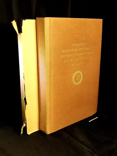 Amburger, Erik (Bearbeitung): Die Mitglieder der Deutschen Akademie der Wissenschaften zu Berlin 1700-1950 + Bildnisse berühmter Mitglieder der Deutschen Akademie der Wissenschaften zu Berlin - Aus Anlass der 250. Jahresfeier. 