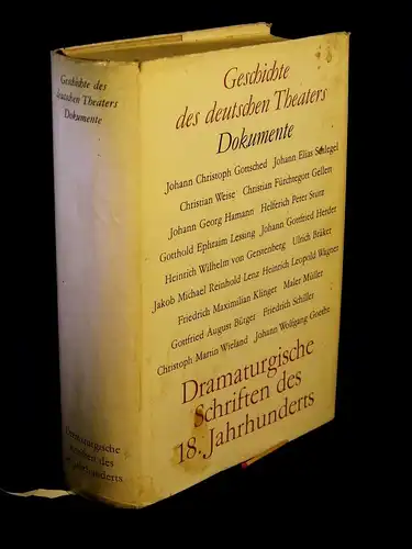 Hammer, Klaus: Geschichte des deutschen Theaters; Abteilung B: Dokumente; Band 1 - Dramaturgische Schriften des 18. Jahrhunderts. 