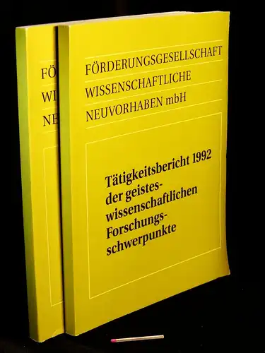 Weinert F.E. (Vorwort): Tätigkeitsbericht 1992 + 1993 der geisteswissenschaftlichen Forschungsschwerpunkte (2 Broschüren). 