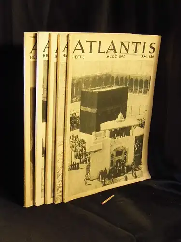 Hürlimann, Martin (Herausgeber): Atlantis - Länder / Völker / Reisen - Hefte 1930: 3 + 1931: 1 + 7 + 9 + 11 (5 Hefte). 