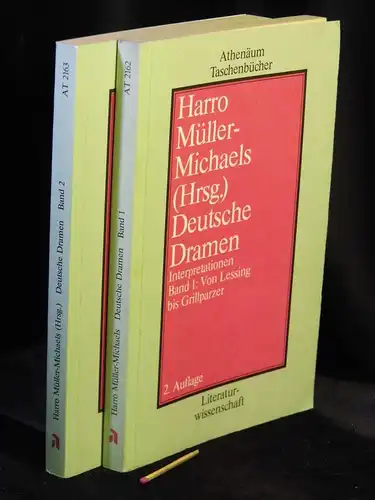 Müller-Michaels, Harro (Herausgeber): Deutsche Dramen, Interpretationen zu Werken von der Aufklärung bis zur Gegenwart - Band 1 + 2 - 1. Band: Von Lessing bis...