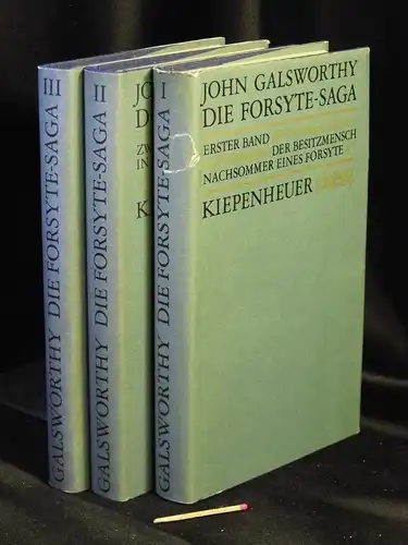 Galsworthy, John: Die Forsyte-Saga, Band 1-3 (vollständig) - erster Band: Der Besitzmensch, Nachsommer eines Forsyte - zweiter Band: In den Schlingen des Gesetzes - dritter Band: zu vermieten -  LAGERRÄUMUNG. 