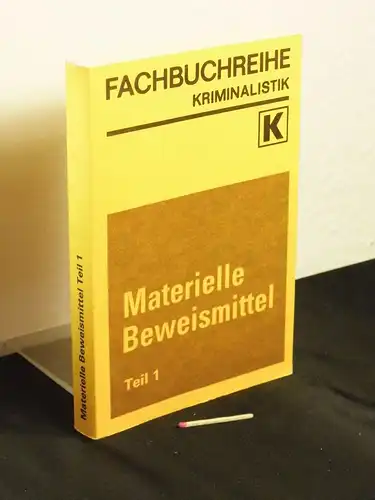 Nachtigall, Horst (Redaktion) sowie Klaus Schwenzer: Materielle Beweismittel unter besonderer Berücksichtigung kriminalistischer Spuren. Teil 1 - Teil 1: Daktyloskopie, Trassologie, Gerichtsballistik, Handschriftenuntersuchung, Dokumentenuntersuchung. 