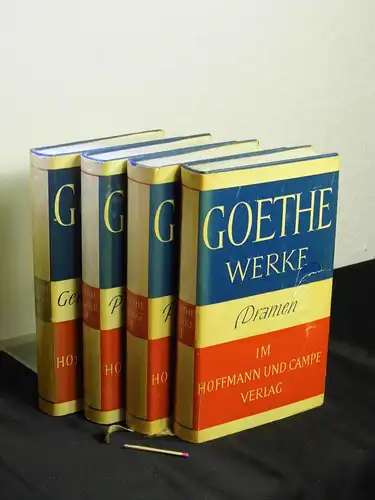 Goethe, Johann Wolfgang (von): Goethes Werke in vier Bänden - I-IV (komplett Leder) - I: Dramen + II: Prosa Erster Teil + III: Prosa Zweiter Teil + IV: Gedichte und Epen. 
