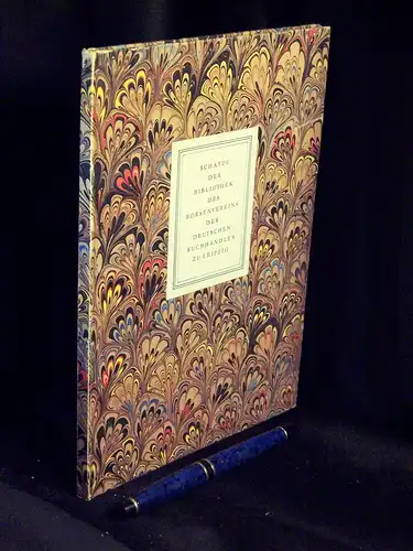 Funke, Fritz (Bearbeiter): Schätze der Bibliothek des Börsenvereins der deutschen Büchhändler zu Leipzig -  LAGERRÄUMUNG. 