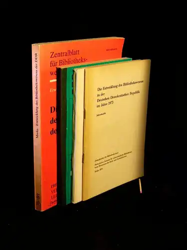 Die Entwicklung des Bibliothekswesens in der Deutschen Demokratischen Republik. 1973. 1977. 1978. 1987. (4 Broschüren) - Jahresbericht - aus der Reihe: Zentralblatt für Bibliothekswesen - Band: Beiheft 94. 