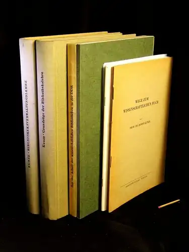 Kunze, Horst: (Sammlung) Bibliotheksverwaltungslehre + Grundzüge der Bibliothekslehre + Horst Kunze zum 100. Geburtstag + Aus der Arbeit der wissenschaftlichen Bibliotheken in der Deutschen Demokratischen.. 