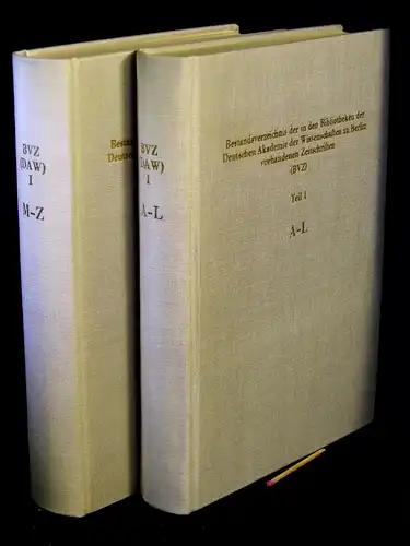 Bestandsverzeichnis der in den Bibliotheken der Deutschen Akademie der Wissenschaften zu Berlin vorhandenen Zeitschriften (BVZ). Teil I: Hauptbibliothek (2 Bände) - Teil 1: A-K + Teil 2: M-Z. 