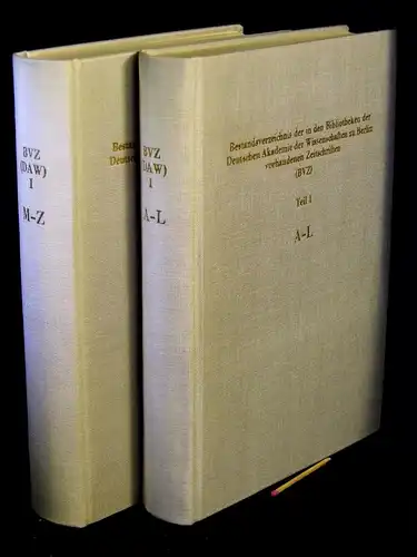 Bestandsverzeichnis der in den Bibliotheken der Deutschen Akademie der Wissenschaften zu Berlin vorhandenen Zeitschriften (BVZ). Teil I: Hauptbibliothek (2 Bände) - Teil 1: A-K + Teil 2: M-Z -  LAGERRÄUMUNG. 