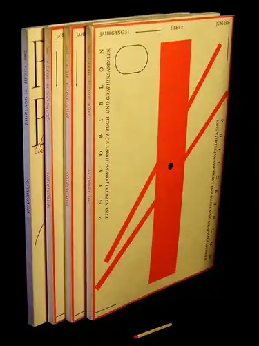 Fuchs, Reimar W. (Herausgeber): Philobiblon. Jahrgang 30 Heft 4 (1986) + 34.Jahrgang Heft 2-4 (1990) + 36.Jahrgang Heft 1 + 2 (1992) (6 Hefte) - Eine Vierteljahresschrift für Buch- und Graphiksammler -  LAGERRÄUMUNG. 