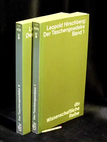 Hirschberg, Leopold: Der Taschengoedeke Bibliographie deutscher Erstausgaben Band 1+2 (komplett) - aus der Reihe: dtv, Wissenschaftliche Reihe - Band: 4030 + 4031 LAGERRÄUMUNG. 