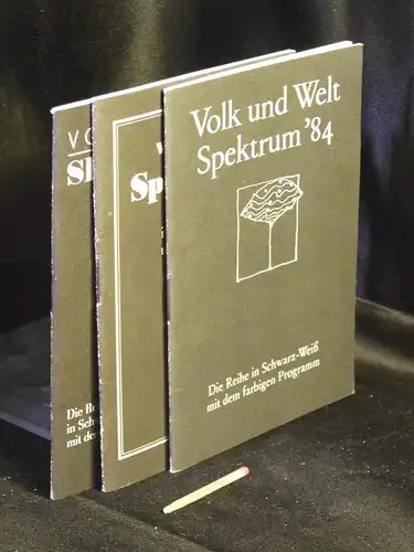 Volk und Welt Spektrum - Die Reihe in Schwarz-Weiß mit dem farbigen Programm (Verlagsankündigung. 1984, 1985, 1990. 3 Hefte). 