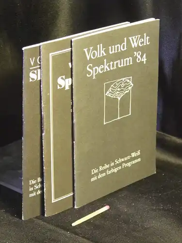Volk und Welt Spektrum - Die Reihe in Schwarz-Weiß mit dem farbigen Programm (Verlagsankündigung. 1984, 1985, 1990. 3 Hefte) -  LAGERRÄUMUNG. 