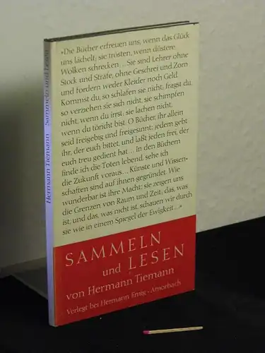 Tiemann, Hermann: Sammeln und Lesen -  LAGERRÄUMUNG. 