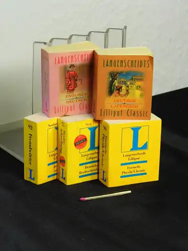 (Sammlung) Langenscheidt Lilliput 75 + 92 + 96 + Classic Deutsch-Lateinisch + Classic Englisch-Deutsch (5 Bände). 