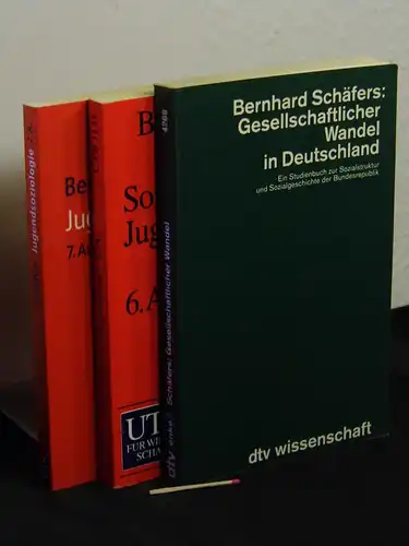 Schäfers, Bernhard: Gesellschaftlicher Wandel in Deutschland + Soziologie des Jugendalters + Jugendsoziologie (3 Bücher signiert)   Ein Studienbuch zur Sozialstruktur und Sozialgeschichte + Eine.. 