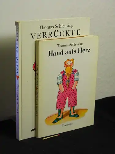 Schleusing, Thomas: Verrückte Kiste + Hand aufs Herz - Cartoons (2 Bücher) -  LAGERRÄUMUNG. 