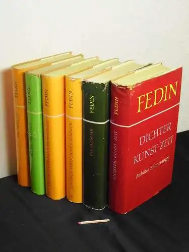 Fedin, Konstantin: Gesammelte Werke IV, VI-X (6 von 10 Büchern) - IV: Die Brüder - Roman + VI: Frühe Freuden + VII+VIII: Ein ungewöhnlicher Sommer 1 + 2 + IX: Die Flamme + X: Dichter, Kunst, Zeit - Aufsätze, Erinnnerungen (6 von 10 Bänden). 