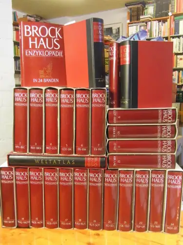 (Brockhaus Verlagsredaktion): Brockhaus Enzyklopädie in vierundzwanzig Bänden - Neunzehnte, völlig neu bearbeitete Auflage (alle 24 Bände komplett) + Weltatlas. 