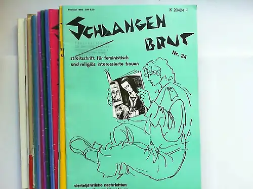 Maaßen, Monika, Renate Rieger Ursula Armbruster u. a.: Schlangenbrut - Streitschrift für feministisch und religiös interessierte Frauen. Nr. 1 (1983) bis 24 (Februar 1989) komplett bis auf die Nummern 2 & 3 (also 22 Hefte)