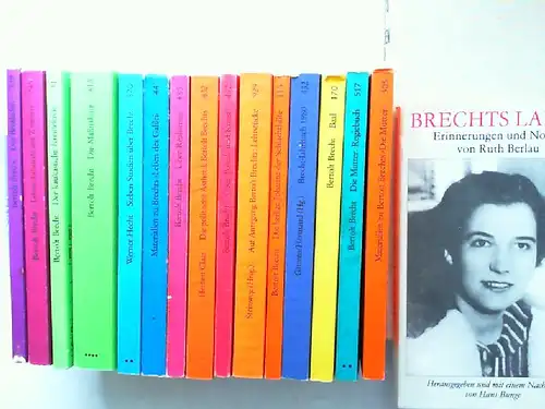 Brecht, Bertolt und Reiner Steinweg (Hg,); Werner Hecht; Herbert Claas; Reinhold Grimm (Hg.); Jost Hermand (Hg.): Edition Suhrkamp zu Bertolt Brecht - 15 Bücher und...