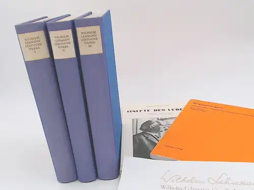 Lehmann, Wilhelm, Wolfgang Menzel (Hg.) und Gunter E. Bauer-Rabé: Wilhelm Lehmann - Sämtliche Werke in drei Bänden und zwei Zugaben (fünf Bücher zusammen): Band 1:...