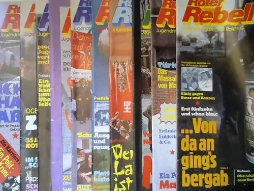 Zentralkomitee der Roten Garde (Hg.) und Norbert Taufertshöfer (Red.): Roter Rebell. Jugendmagazin der Roten Garde - Jahrgang 1979 fast vollständig bis auf Heft 9, zehn Hefte zusammen. 