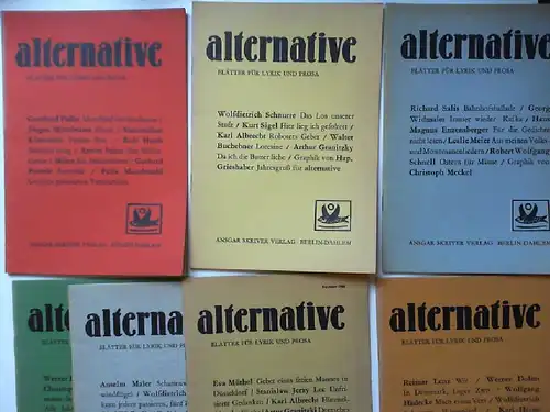 Lenz, Reimar und Richard Salis (Hg.): alternative - Blätter für Lyrik und Prosa. Konvolut mit 7 Ausgaben aus den ersten drei Jahrgängen. Enthält: Nr. 2/Oktober...