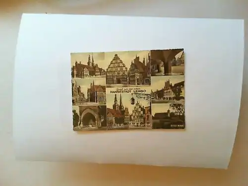 Gruß aus der alten Hansestadt Lemgo (farbige Postkarte) 10 Motive, u.a.: Rathaus und Nikolaikirche, Hexenbürgermeisterhaus, Rathauslaube usw