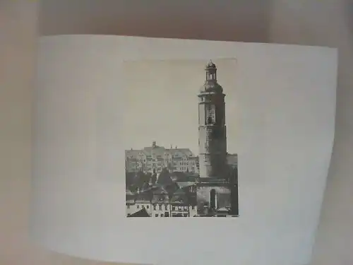 Blick über die Dächer des Marktes von Löwenberg [schwarz-weiß-Postkarte]