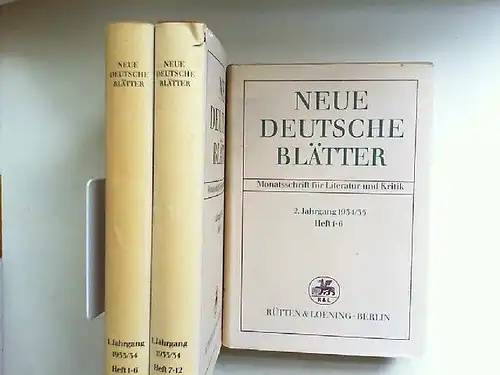 * * * (Berlin) (Red.) und Oskar Maria  Graf (Red.); Wieland Herzfelde (Red.); Anna Seghers (Red.);M. Weiskopf (Hg.); Guido Lagus (Hg.): Neue Deutsche Blätter. Monatsschrift für Literatur und Kritik. Fotomechanischer Nachdruck. 