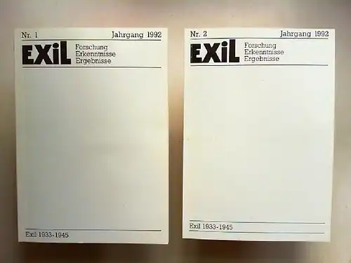 Koch, Joachim H. und Edita Koch (Hg.): Exil 1933 - 1945. Forschung, Erkenntnisse, Ergebnisse - XII. Jahrgang 1992 vollständig in zwei Heften zusammen. 
