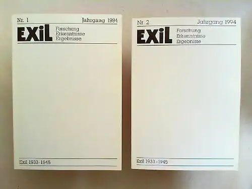Koch, Joachim H. und Edita Koch (Hg.): Exil 1933 - 1945. Forschung, Erkenntnisse, Ergebnisse -  IX. Jahrgang 1994 vollständig in zwei Heften zusammen. 