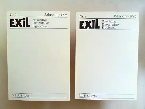Koch, Joachim H., Edita Koch (Hg.) Frithjof Trapp (Hg.) u. a: Exil 1933 - 1945. Forschung, Erkenntnisse, Ergebnisse -  XVI. Jahrgang 1996 vollständig in zwei Heften zusammen. 